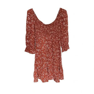 Hollister Floral Midi Dress Elastic waist and arms Small